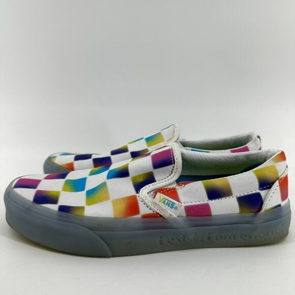 Vans Classic Slip On Cultivate Care Rainbow Checkered Low Top Multicolor 7 - Picture 4 of 8
